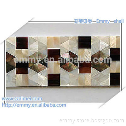 interior mother of pearl mosaic shell wall tile/waist line